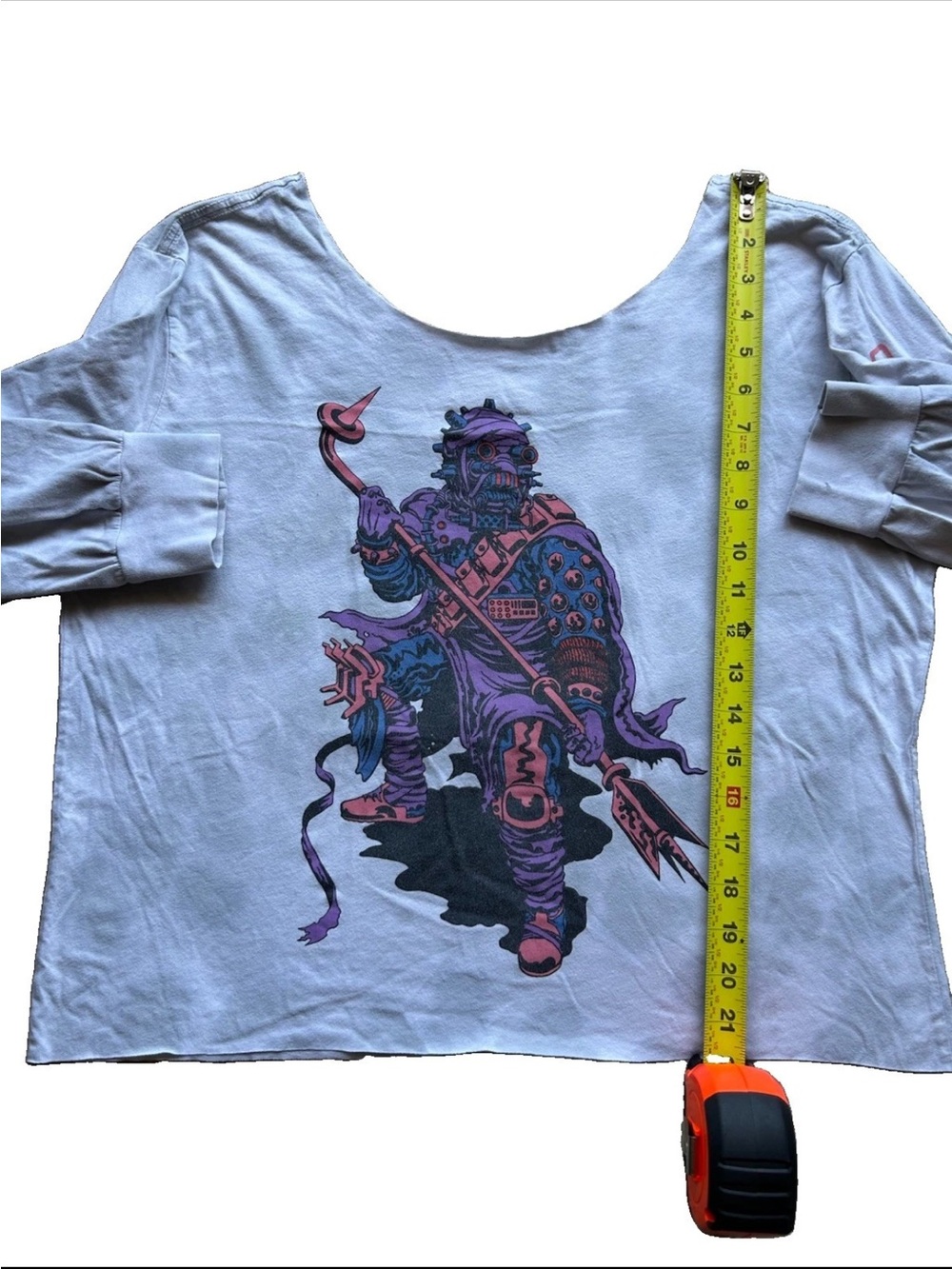Y2K Indie Sleaze Star Wars Off The Shoulder Long Sleeve Tee Oversized 90s Sci Fi - Picture 6 of 8